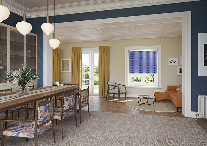 Geometric Stripe, Blue - Roller Blind - Image 7